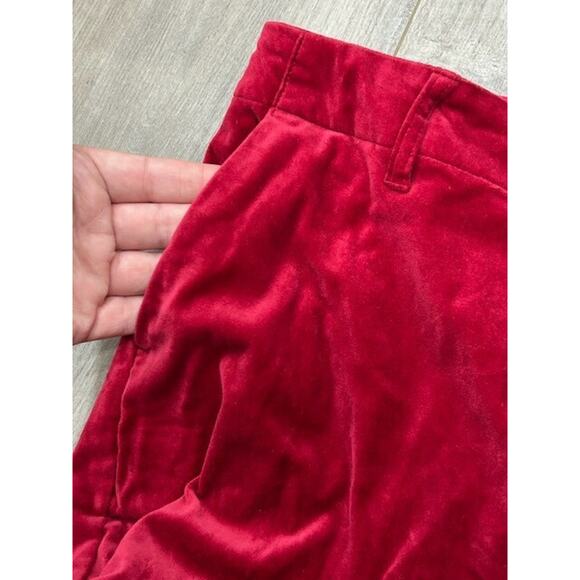 NWT GAP Womens Downtown Velvet Pants Straight Leg Flat Front Career Red Size 8 - Picture 4 of 11
